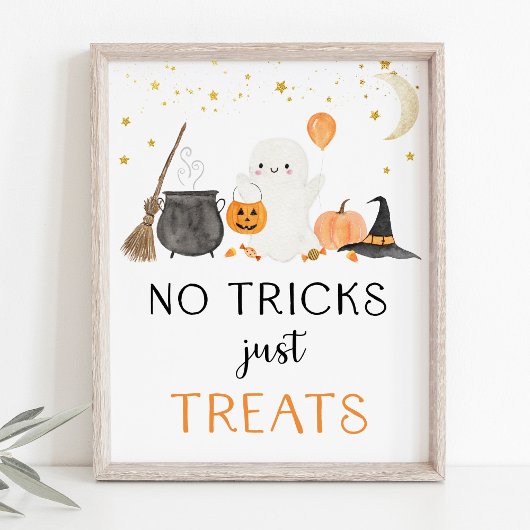 Poster Ghost Halloween Pas de Trucs Traite Simplement Sig
