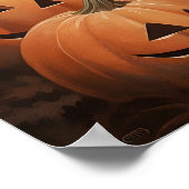 Poster Ghost In Fall Woods With Pumpkins, Dark Academia (Coin)