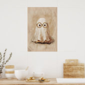 Poster Ghost In Glasses With Book Print, Digital (Cuisine)