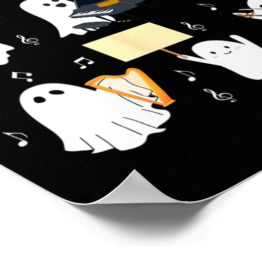 Poster Ghost Jouer Instruments De Musique Halloween Musiq (Coin)
