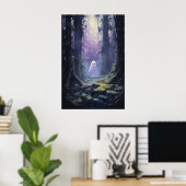 Poster Ghost mignon perdu dans la forêt Éffrayante (Bureau à domicile)