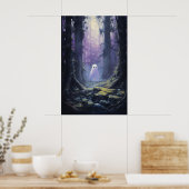 Poster Ghost mignon perdu dans la forêt Éffrayante (Cuisine)