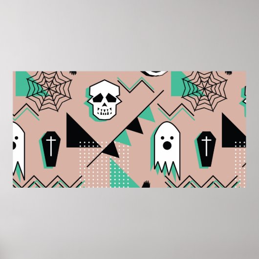 Poster Ghost motif, halloween thème sans couture motif av (Devant)