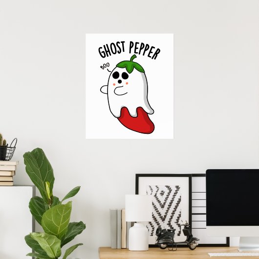 Poster Ghost Pepper Funny Chili Pun (Bureau à domicile)