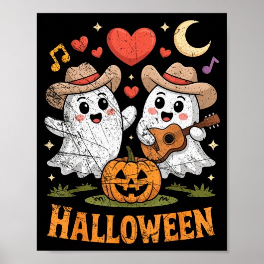 Poster Ghost Playing Guitar For Halloween Lovers (Devant)