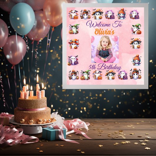 Poster Ghost pour Enfants Anniversaire Cute Coffee