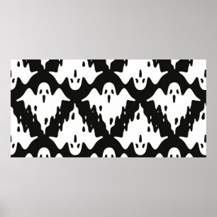 Poster Ghost sans couture motif Halloween vintage éffraya