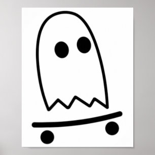 Poster Ghost Skateboard Lazy Costume d'Halloween Fun Ska