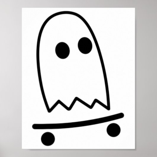 Poster Ghost Skateboard Lazy Costume d'Halloween Fun Ska (Devant)