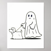 Poster Ghost Walking Chien Ghostile Drôle Halloween Chien (Devant)
