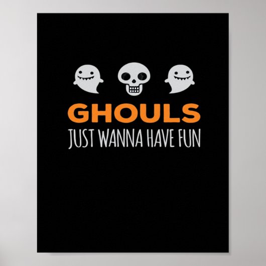 Poster Ghouls veut juste s'amuser Automne esthétique (Devant)