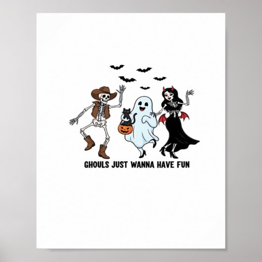 Poster Ghouls veut juste s'amuser - Danser Squelette Spoo (Devant)
