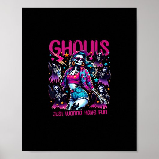 Poster Ghouls veut juste s'amuser Halloween femmes filles (Devant)