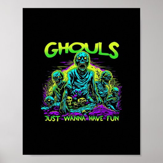 Poster Ghouls veut juste s'amuser - Halloween Sloth Desig (Devant)