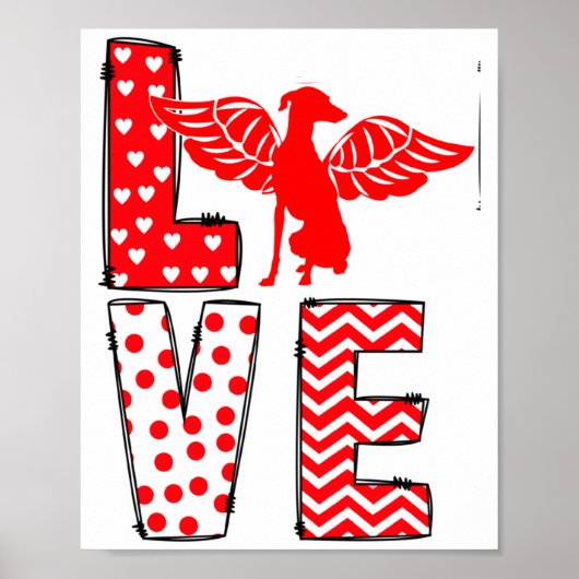 Poster Ghound Valentines Day Love Valentine Cute Heart (Devant)