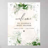 Poster GIANNA Etherial Greenery Baby Shower Bienvenue (Devant)
