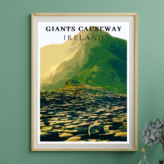 Poster Giants Causeway, Antrim Irlande Style Rétro