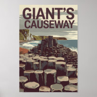 Giant's Causeway Irlande Illustration Travel Art