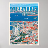 Poster Gibraltar, ville des rochers et des falaises (Devant)