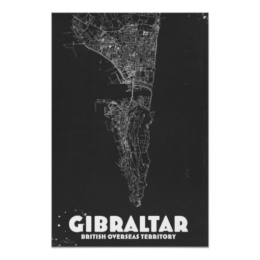 Poster Gibraltar Vintage Map (Devant)