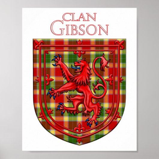 Poster Gibson Tartan Scottish Plaid Lion Rampant (Devant)
