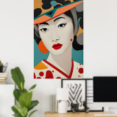 Poster giesha (Bureau à domicile)