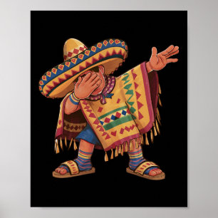 Poster Gif de Dabbing Poncho Mexicain Danse Cinco De Mayo