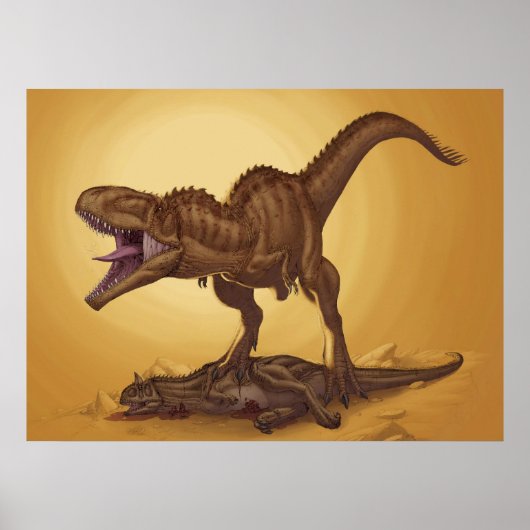 Poster Giganotosaurus carolinii et Carnotaurus (Devant)