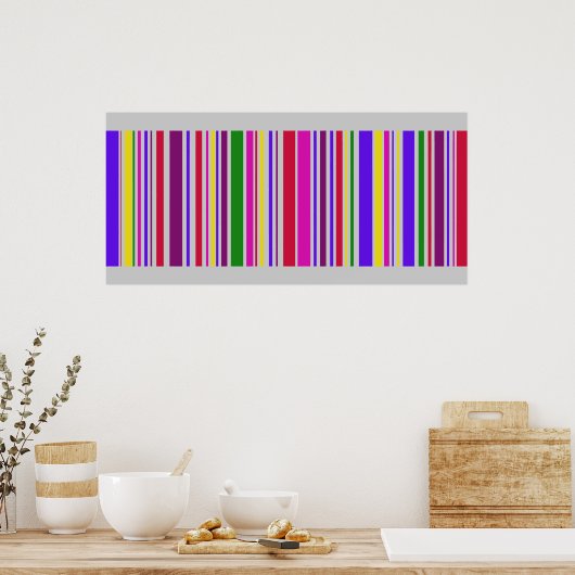 Poster Gigantesque multicouleur Barcode Art (Cuisine)