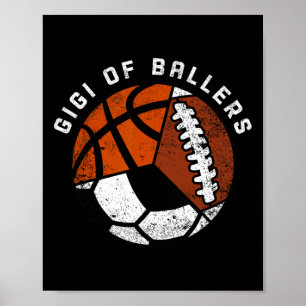 Poster Gigi de Byllers drôle de football Bysketbyll Footb