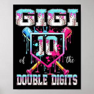 Poster Gigi des chiffres doubles garçon d'anniversaire 10