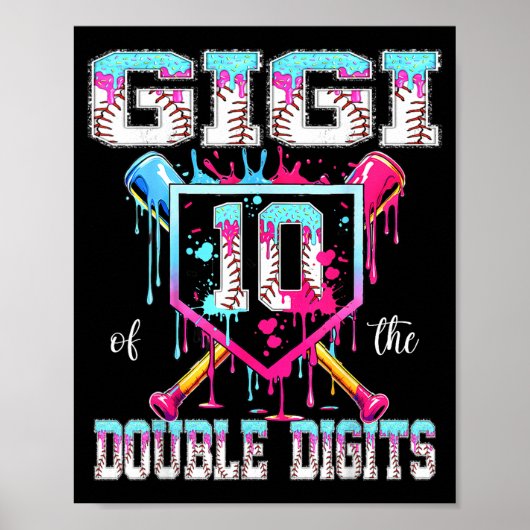 Poster Gigi des chiffres doubles garçon d'anniversaire 10 (Devant)