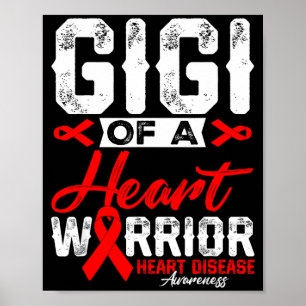 Poster Gigi d'un guerrier du cœur Maladie cardiaque Ruban