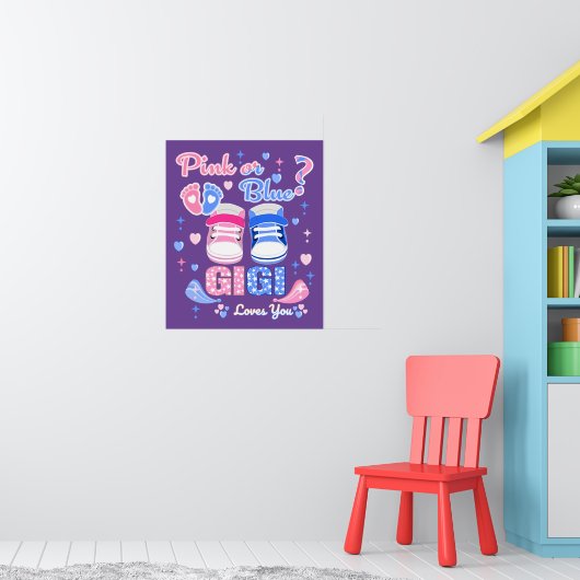 Poster Gigi Rose Ou Bleu Vous Aime (Pépinière 1)
