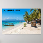 Poster Gili Trawangan Island Paradise Beach Wall Art (Devant)