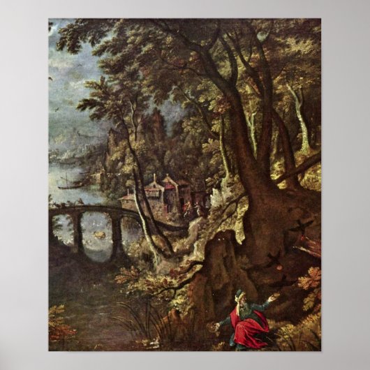 Poster Gillis van Coninxloo - Elijah est nourrie par des  (Devant)