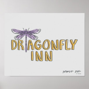 Poster Gilmore Girls Logo Dragonfly Inn Watercolor
