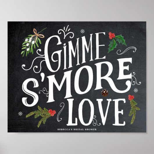 Poster gimme smore amour noël faveurs signe (Devant)