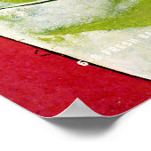Poster Gin Basil Smash : Un Cocktail Rétro Art Rouge (Coin)