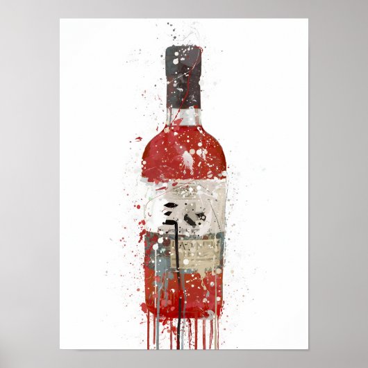 Poster Gin Bottle Wall Art Imprimer "Berry" (Devant)