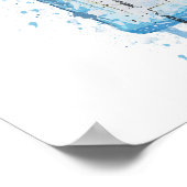 Poster Gin Bottle Wall Art Imprimer 'Ocean Blue' (Coin)