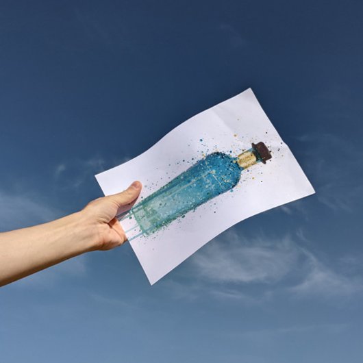 Poster Gin Bottle Wall Art Print 'Atlantis'