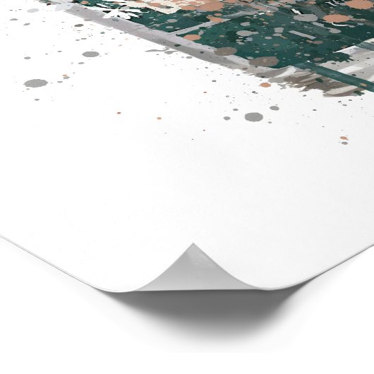 Poster Gin Bottle Wall Art Print 'Deep Pine' (Coin)