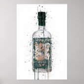 Poster Gin Bottle Wall Art Print 'Deep Pine' (Devant)