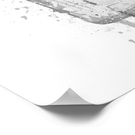 Poster Gin Bottle Wall Art Print 'Ocean Blue' Grey (Coin)