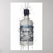 Poster Gin Bottle Wall Art Print 'Rock Pool' (Devant)