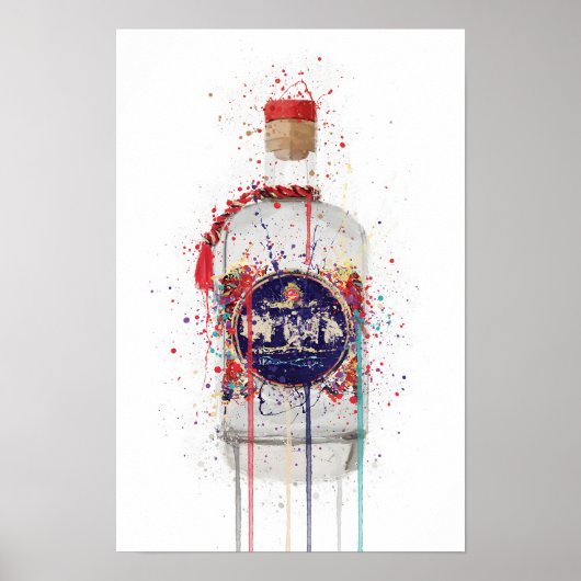 Poster Gin Bottle Wall Art Print 'Tusk' (Devant)