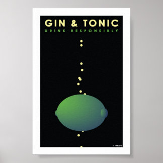 Poster Gin & Tonic (4" x 6" Card)
