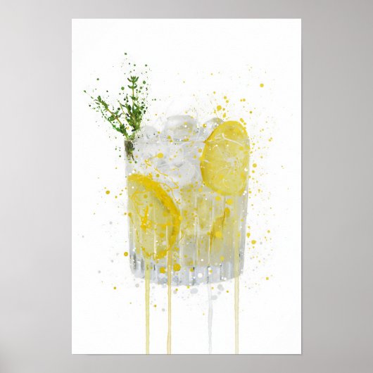 Poster Gin & Tonic 'Citron et Thym' (Devant)