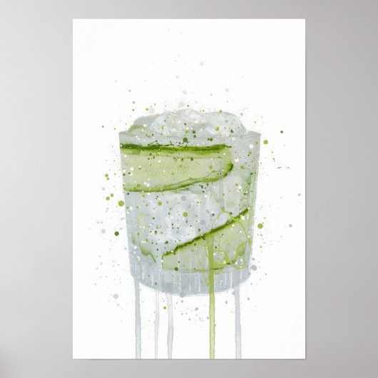 Poster Gin & Tonic 'Concombre' (Devant)
